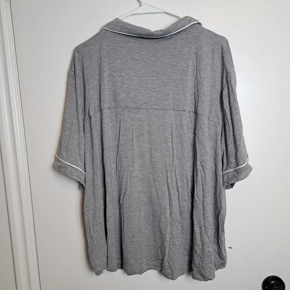 NEW Cozy Earth Women's Grey Bamboo Button Up Soft Shirt Pajama Top Size 3XL - Picture 3 of 7